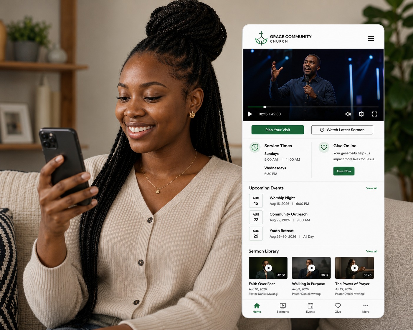 Church website sermon page
