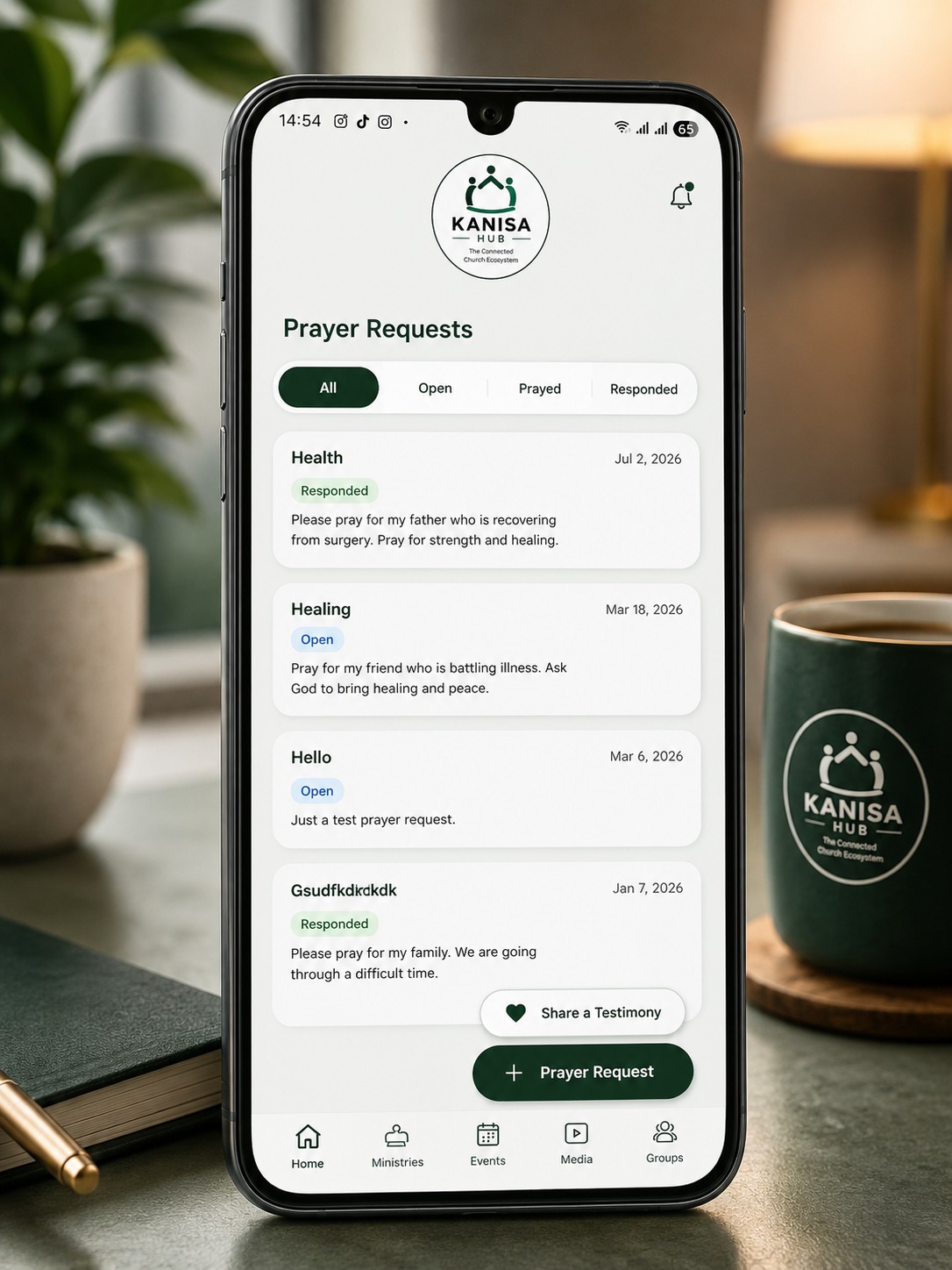 Church mobile app giving screen